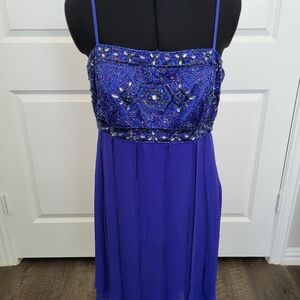 Sue Wong, Nocturne, Blue Beaded Coctail Dress, Sz. 10